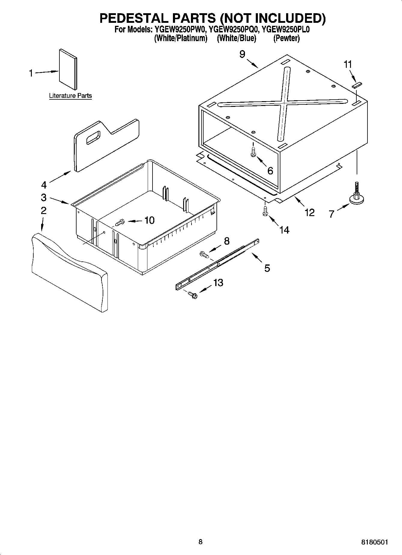 05 - PEDESTAL PARTS (NOT INCLUDED), OPTIONAL PARTS (NOT INCLUDED)