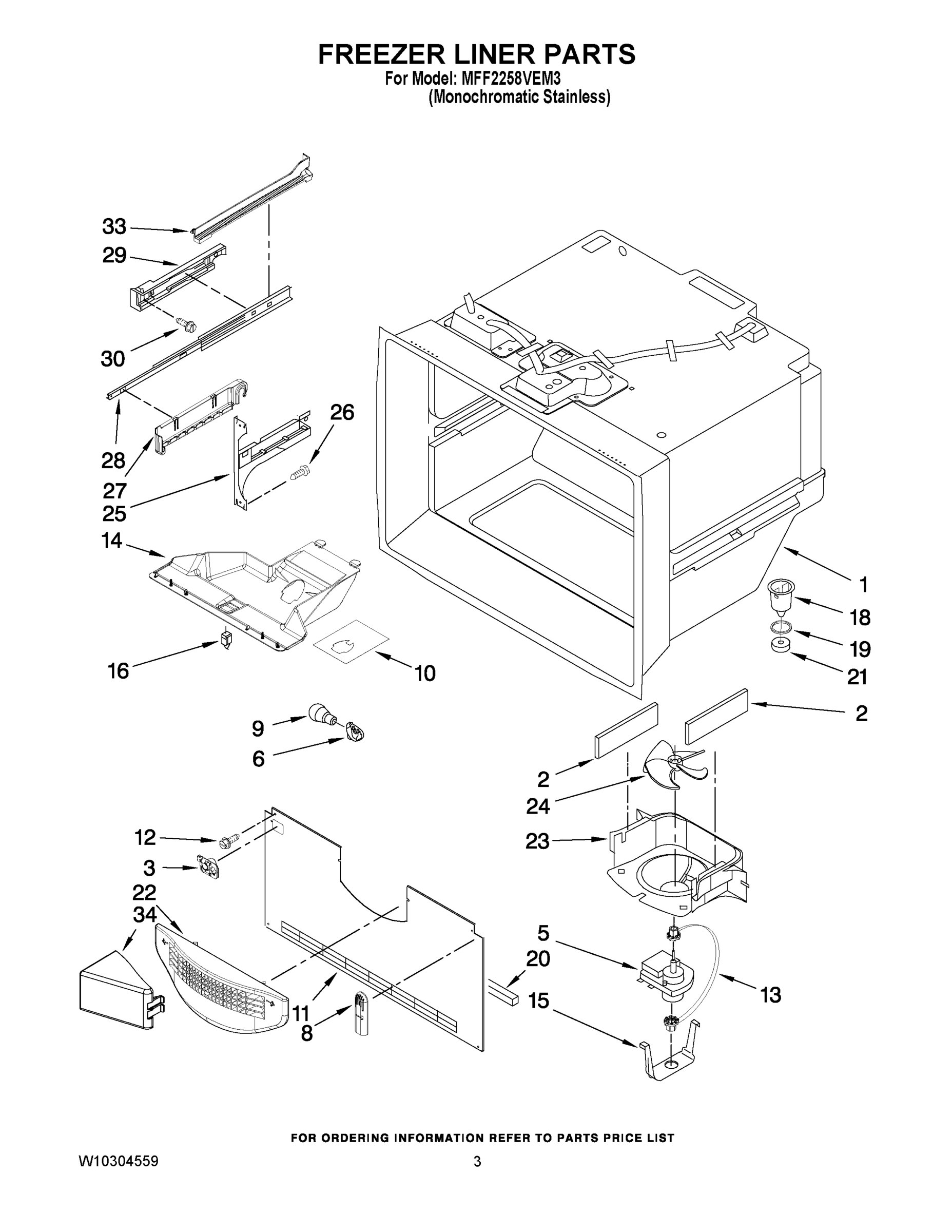 02 - FREEZER LINER PARTS