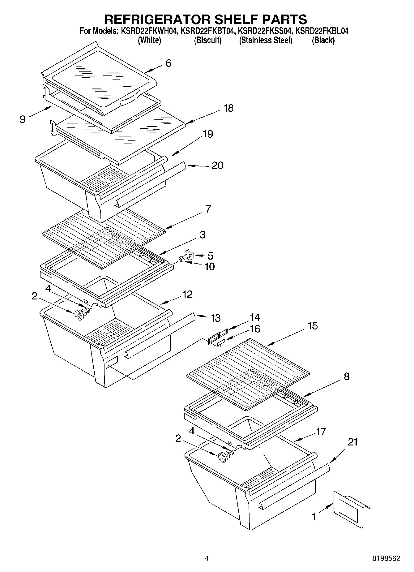 03 - REFRIGERATOR SHELF PARTS