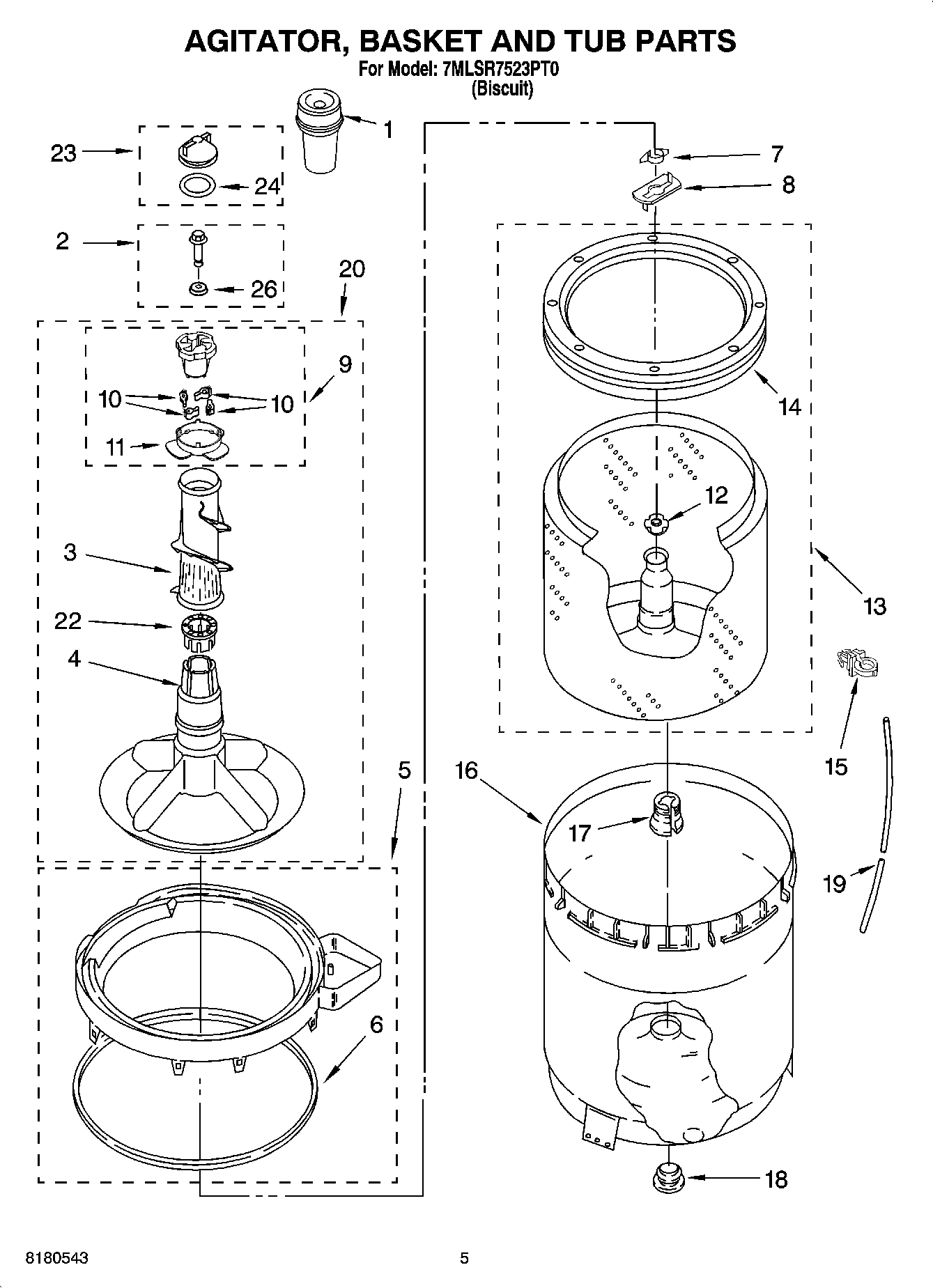 03 - AGITATOR, BASKET AND TUB PARTS