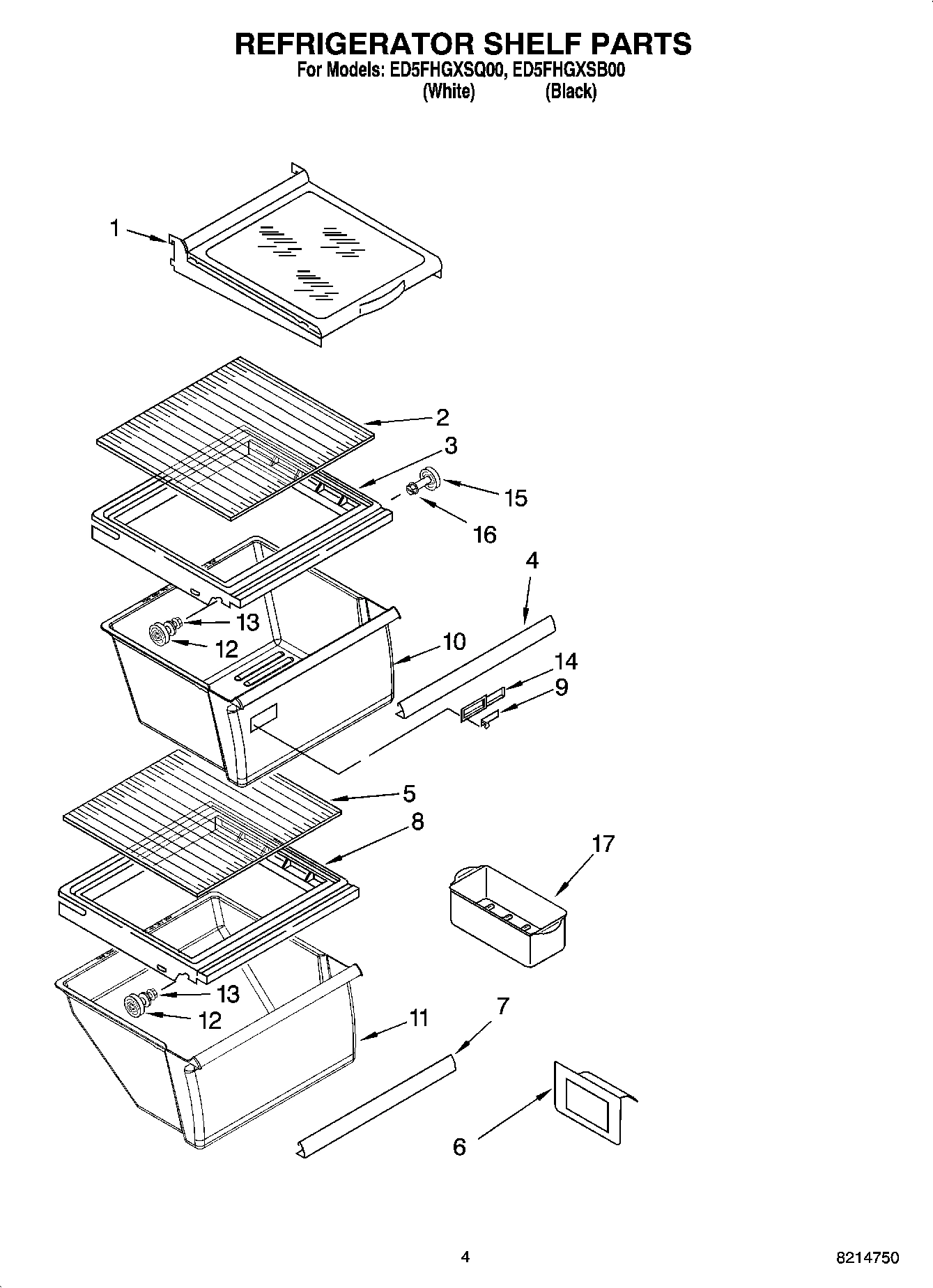 03 - REFRIGERATOR SHELF PARTS