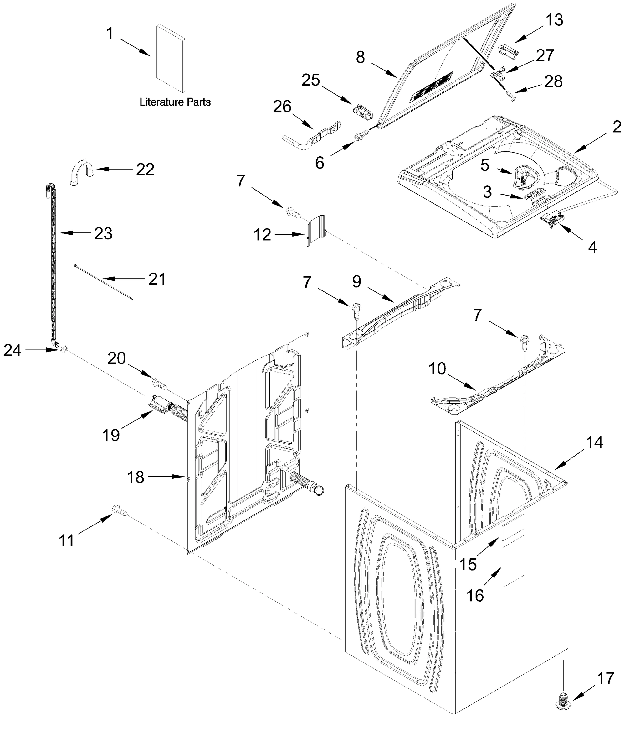 TOP AND CABINET PARTS