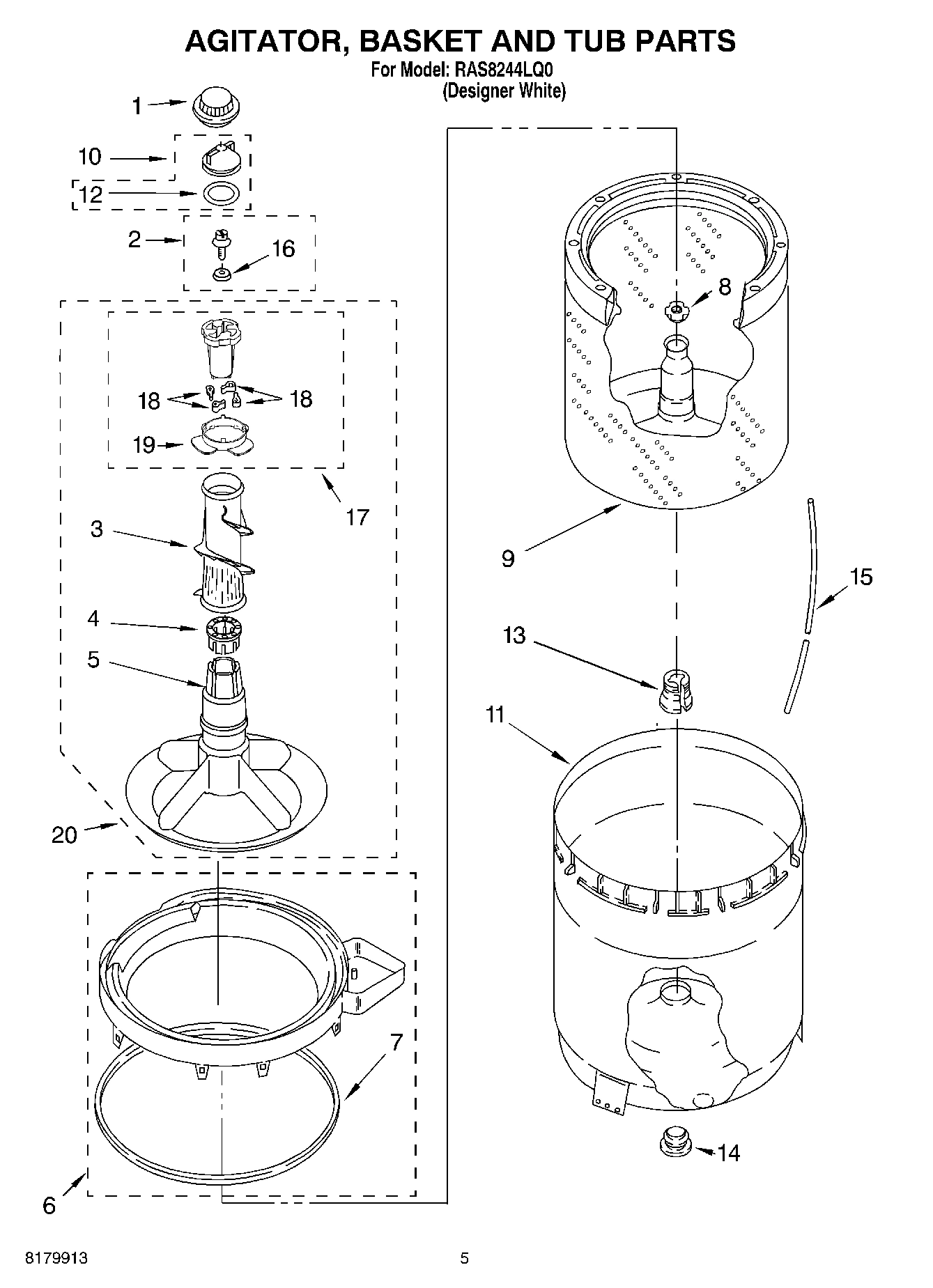 03 - AGITATOR, BASKET AND TUB PARTS