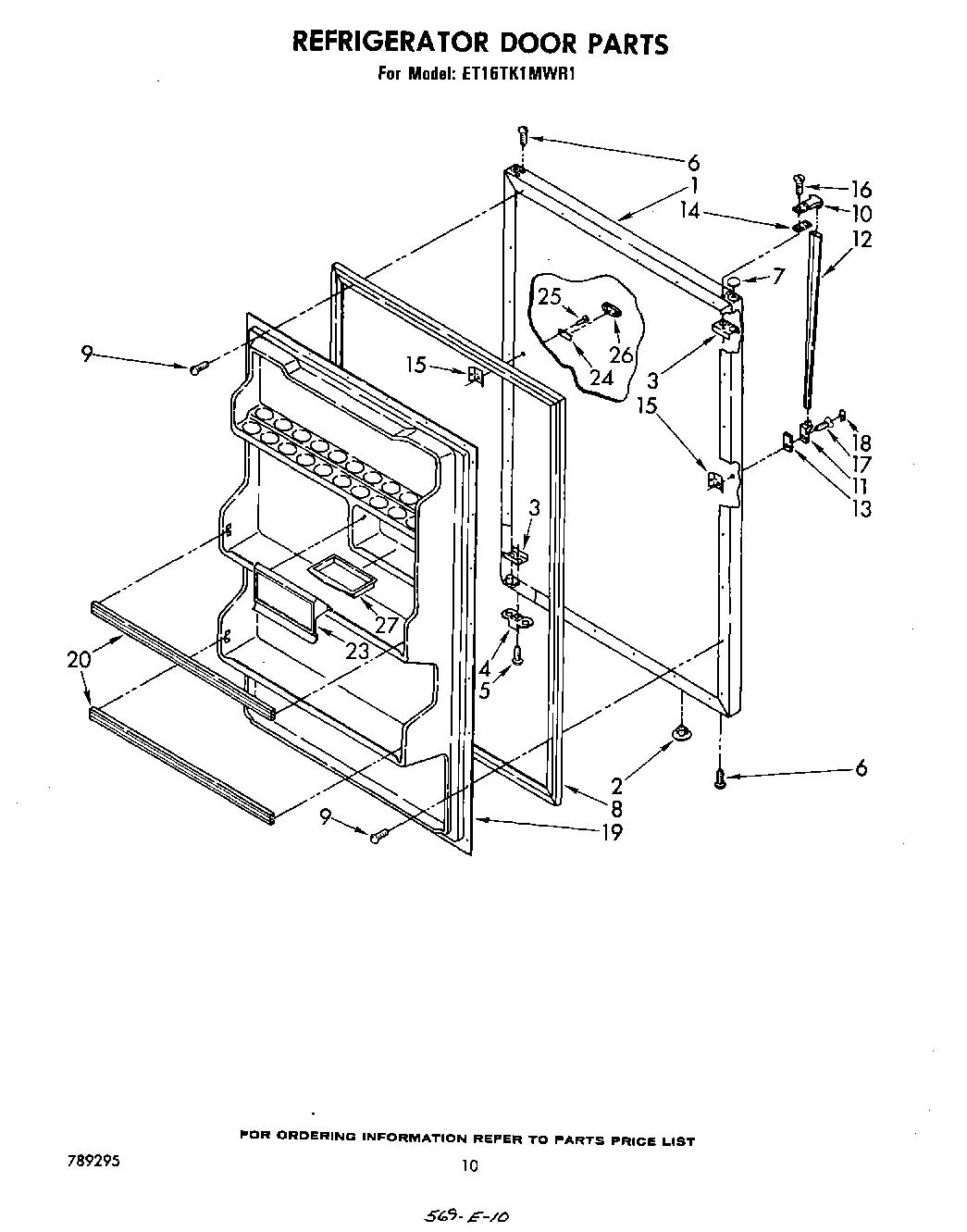 08 - REFRIGERATOR DOOR , PARTS NOT ILLUS