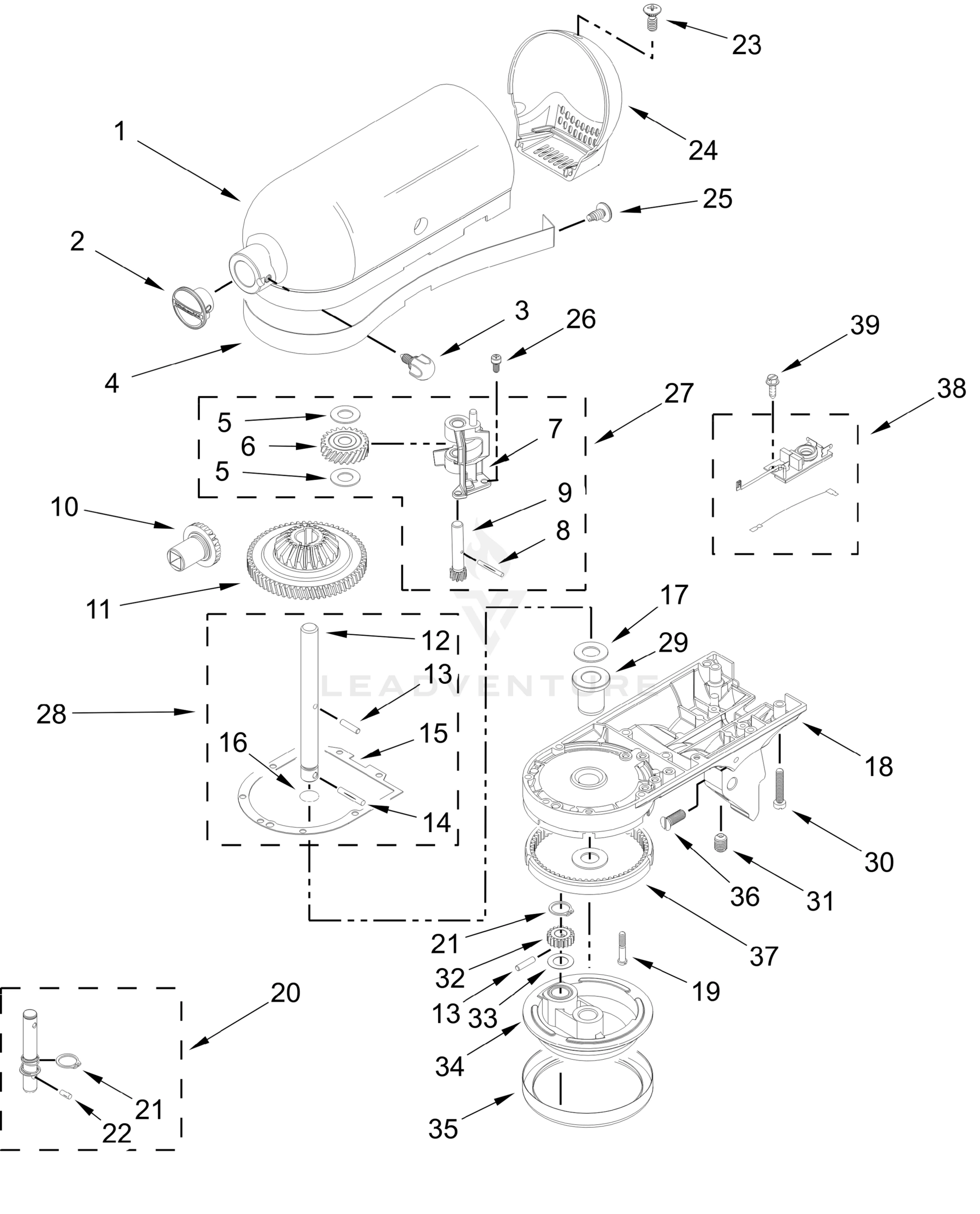 CASE, GEARING AND PLANETARY UNIT PARTS