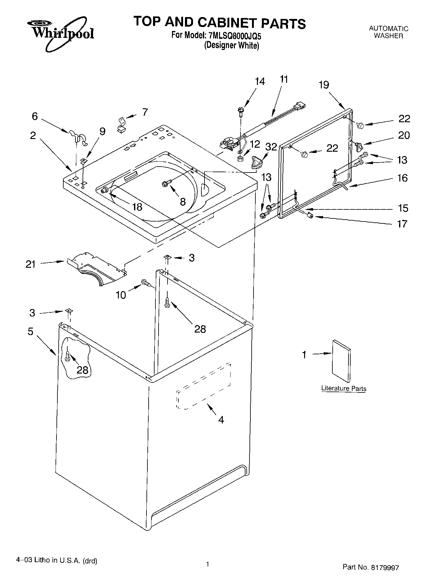 01 - TOP AND CABINET PARTS