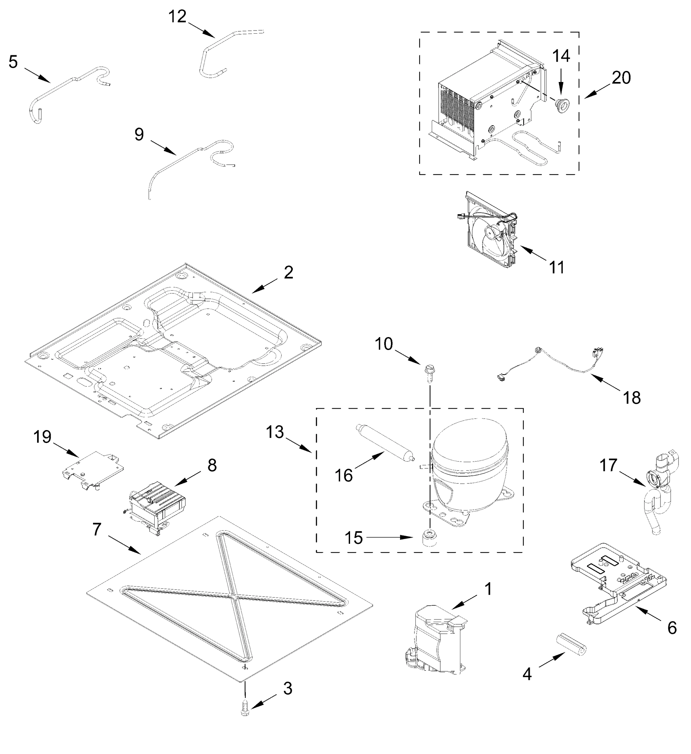 LOWER UNIT AND TUBE PARTS