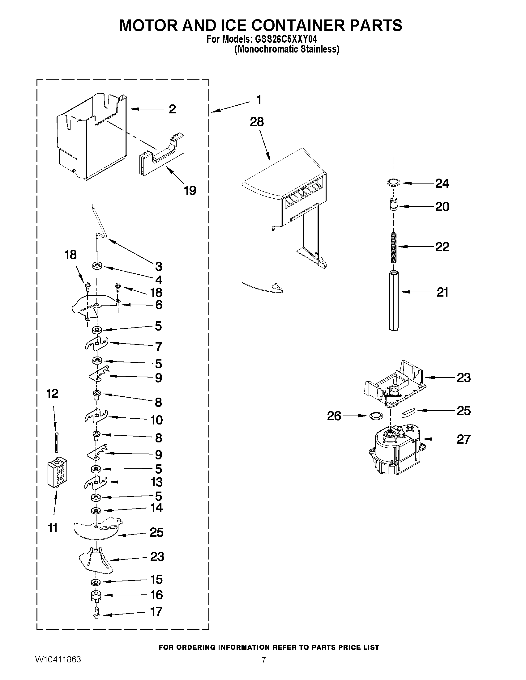 05 - MOTOR AND ICE CONTAINER PARTS