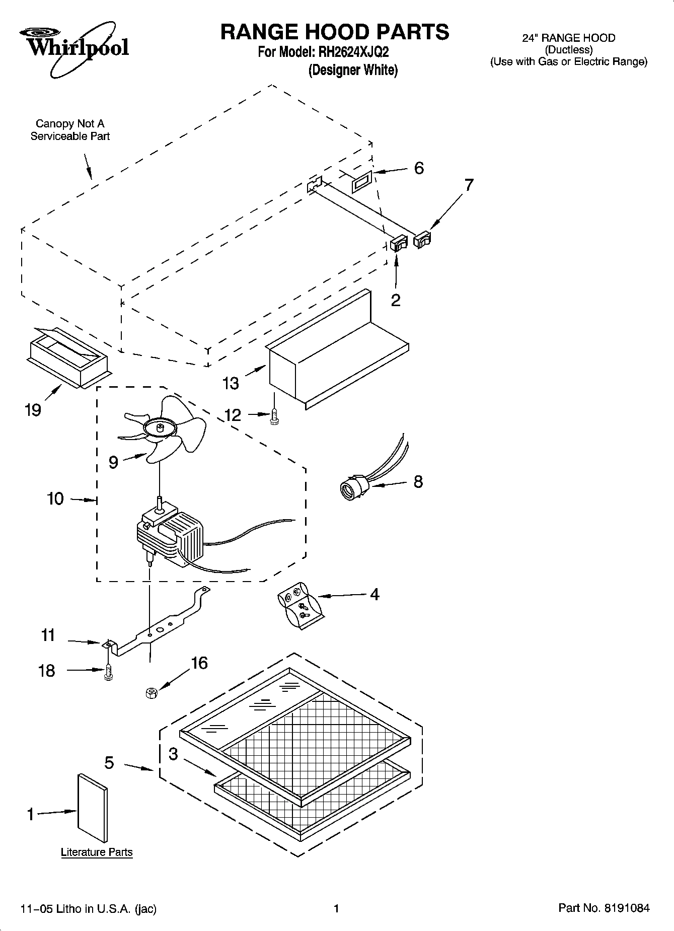 01 - RANGE HOOD PARTS