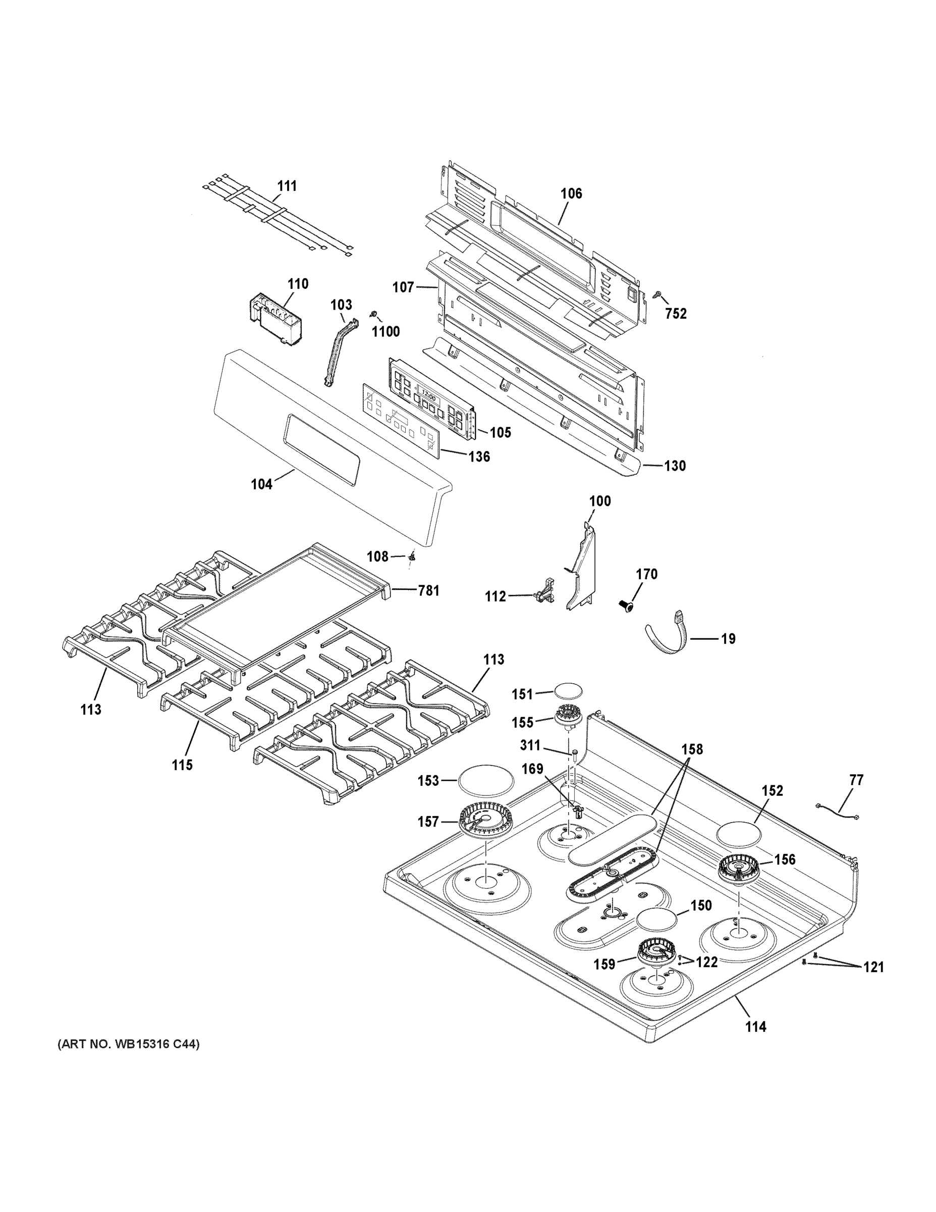 CONTROL PANEL & COOKTOP