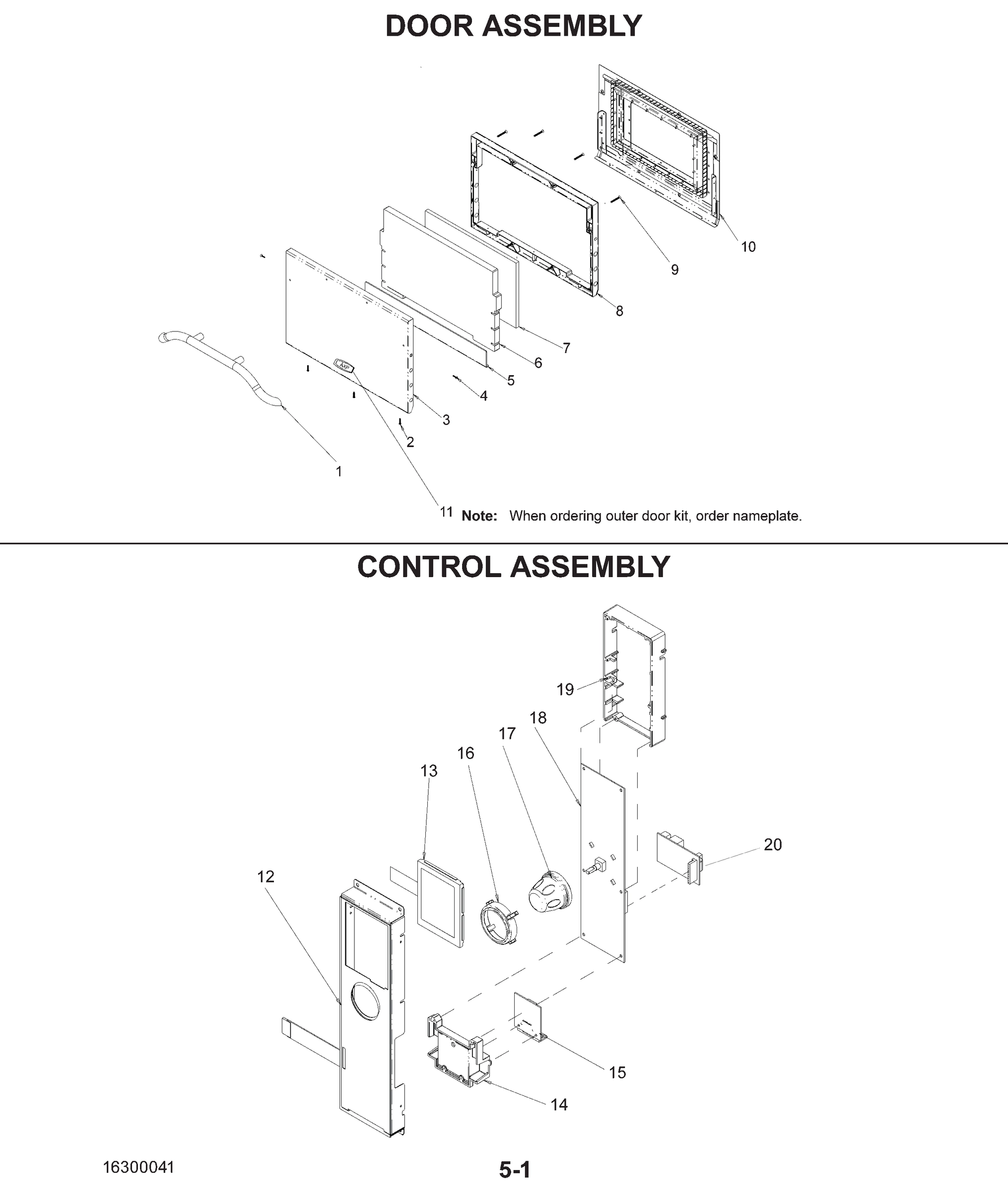 DOOR ASSEMBLY / CONTROL ASSEMBLY