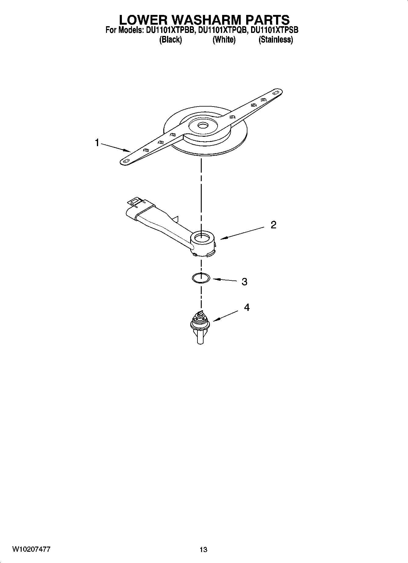 11 - LOWER WASHARM PARTS, OPTIONAL PARTS (NOT INCLUDED)