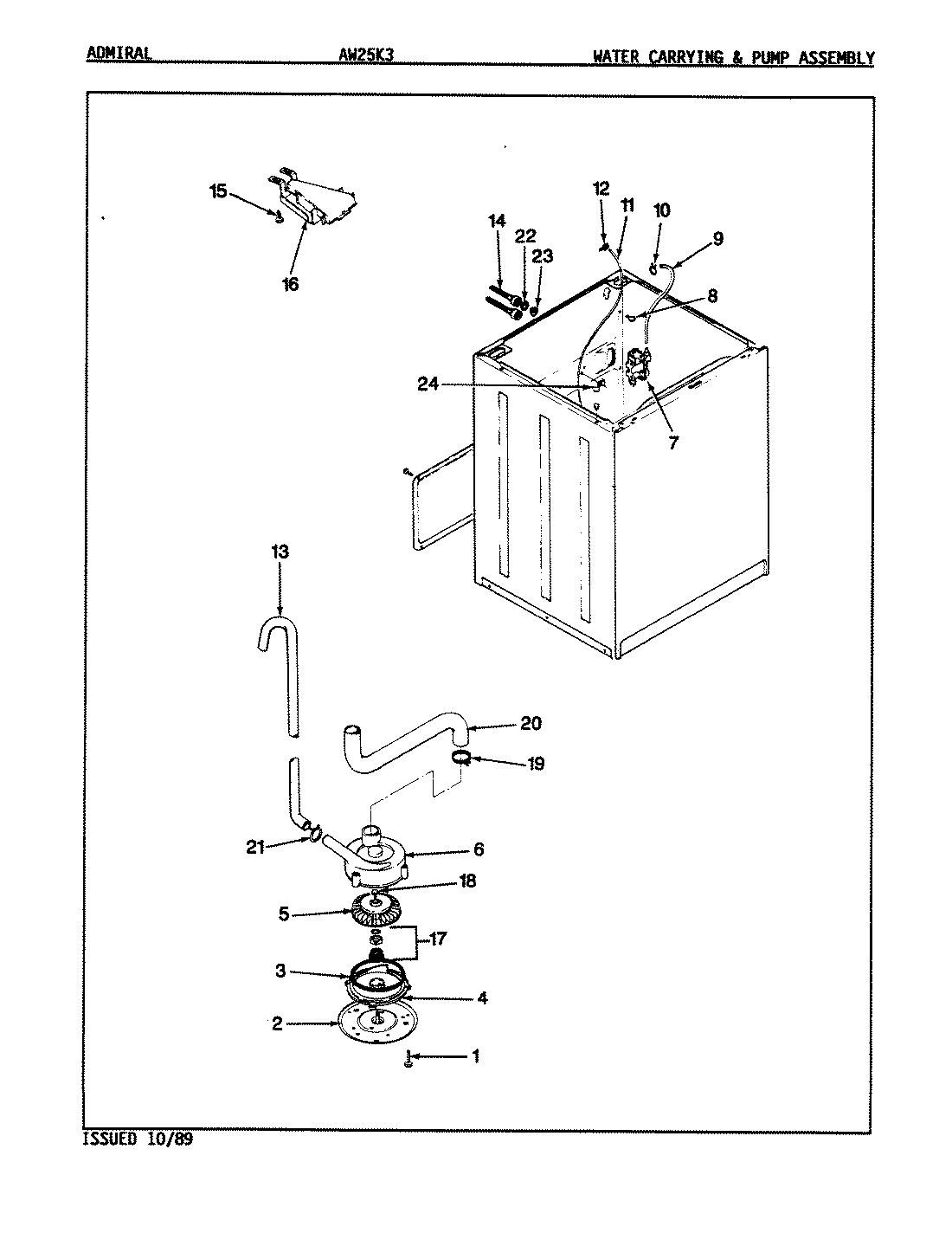 12 - WATER CARRYING & PUMP ASSY. (REV. E-J)