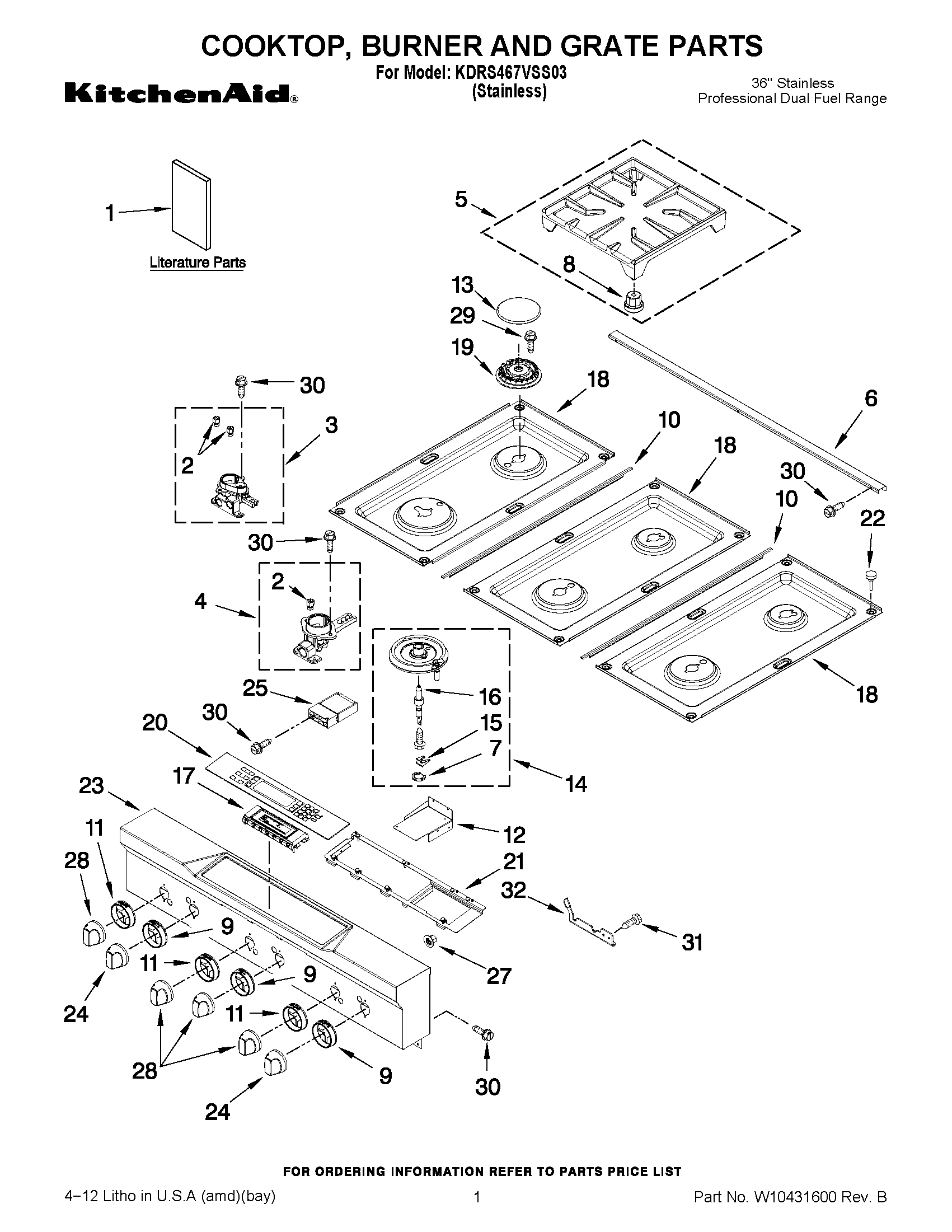01 - COOKTOP, BURNER AND GRATE PARTS