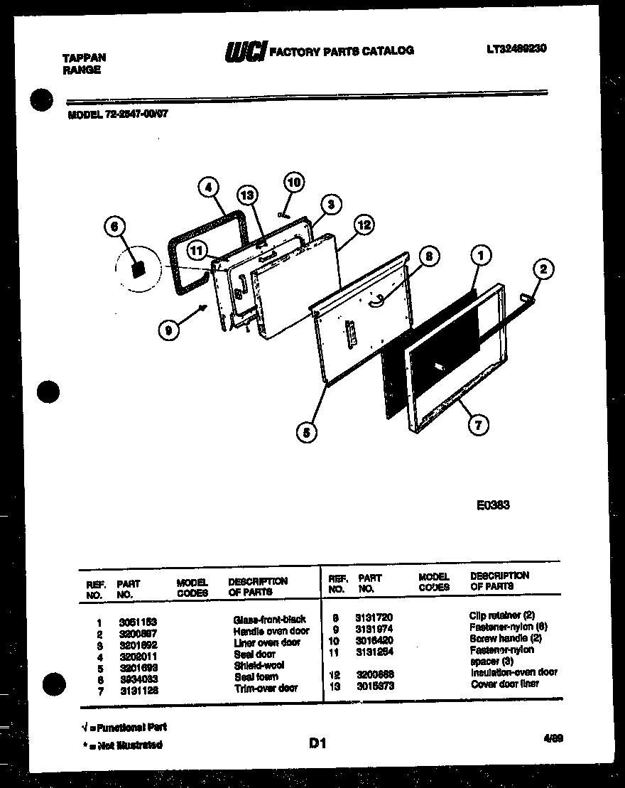 04 - LOWER OVEN DOOR PARTS