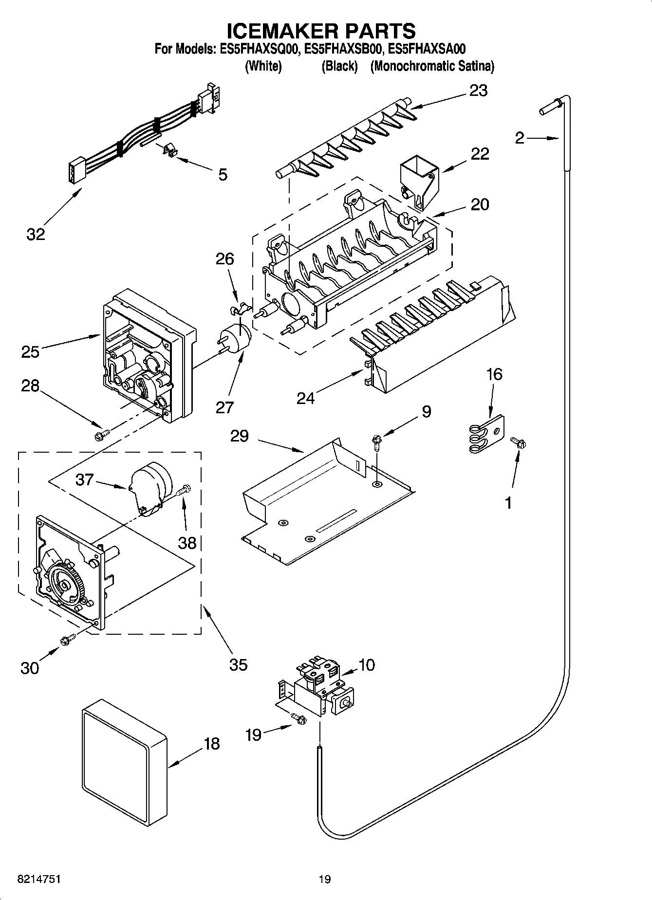 12 - ICEMAKER PARTS, OPTIONAL PARTS (NOT INCLUDED)
