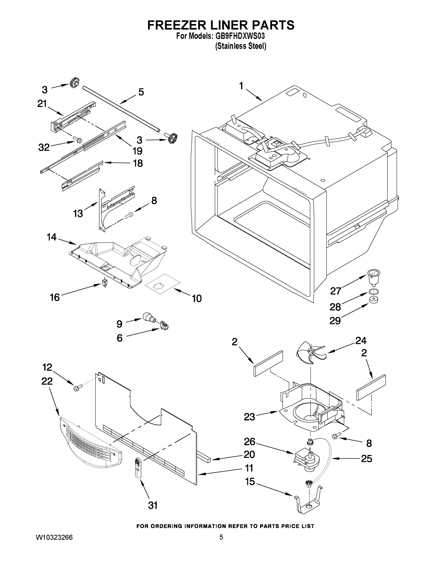 03 - FREEZER LINER PARTS
