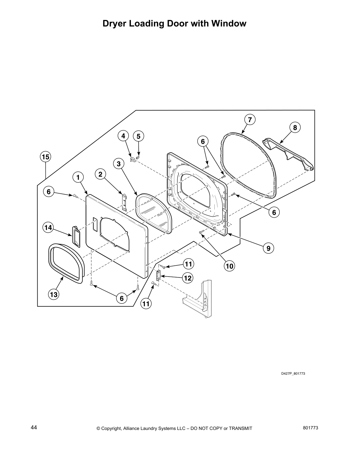 Dryer Loading Door with Window