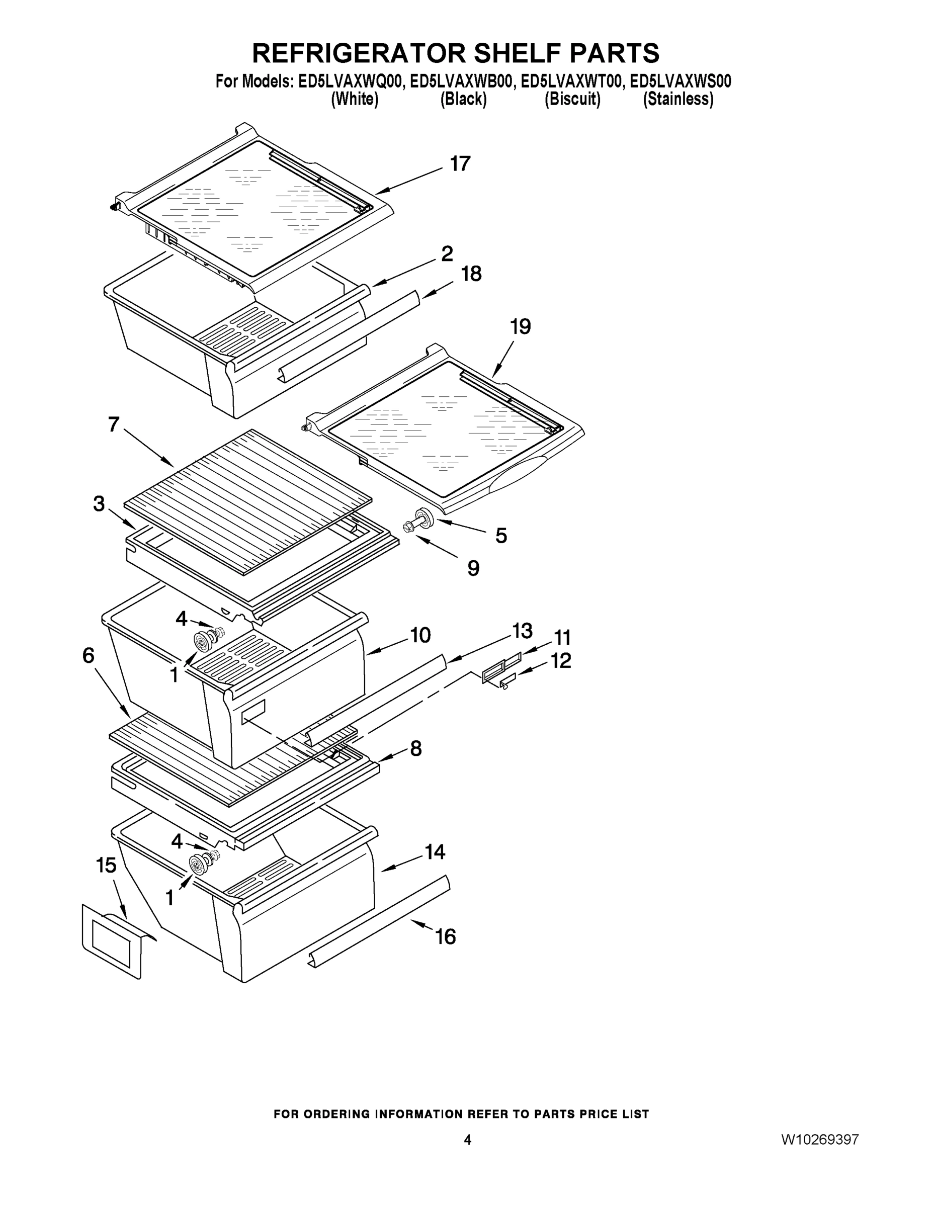 03 - REFRIGERATOR SHELF PARTS