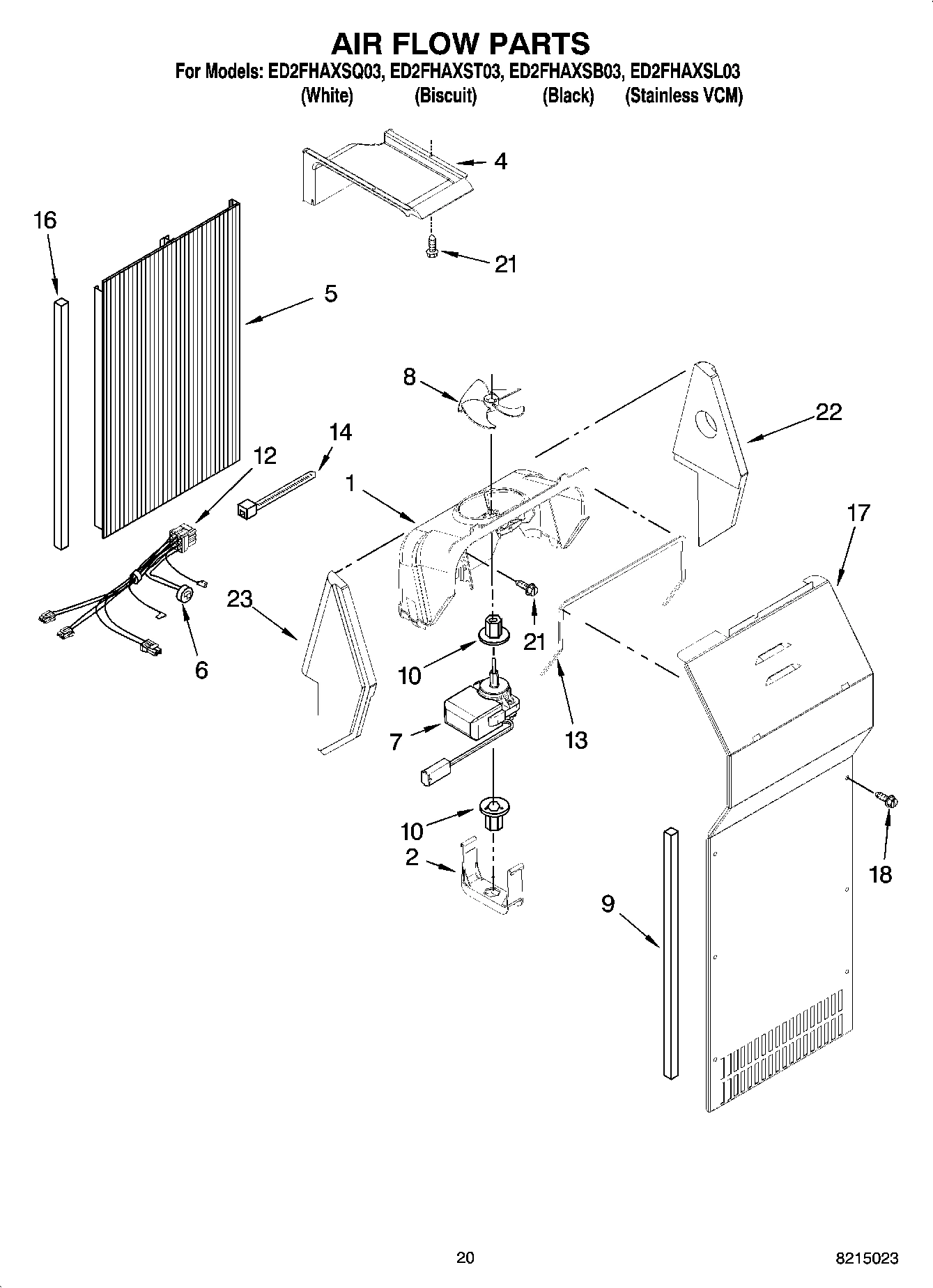 12 - AIR FLOW PARTS, OPTIONAL PARTS (NOT INCLUDED)