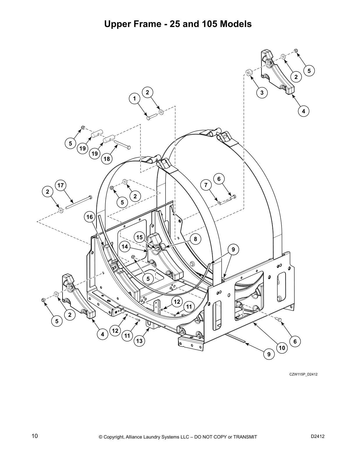 Upper Frame - 25 and 105 Models