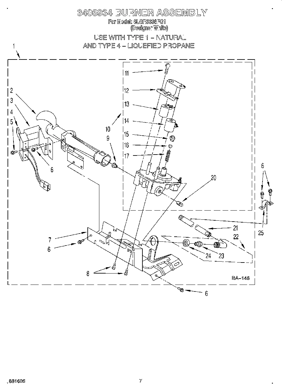 04 - 3406934 BURNER ASSEMBLY