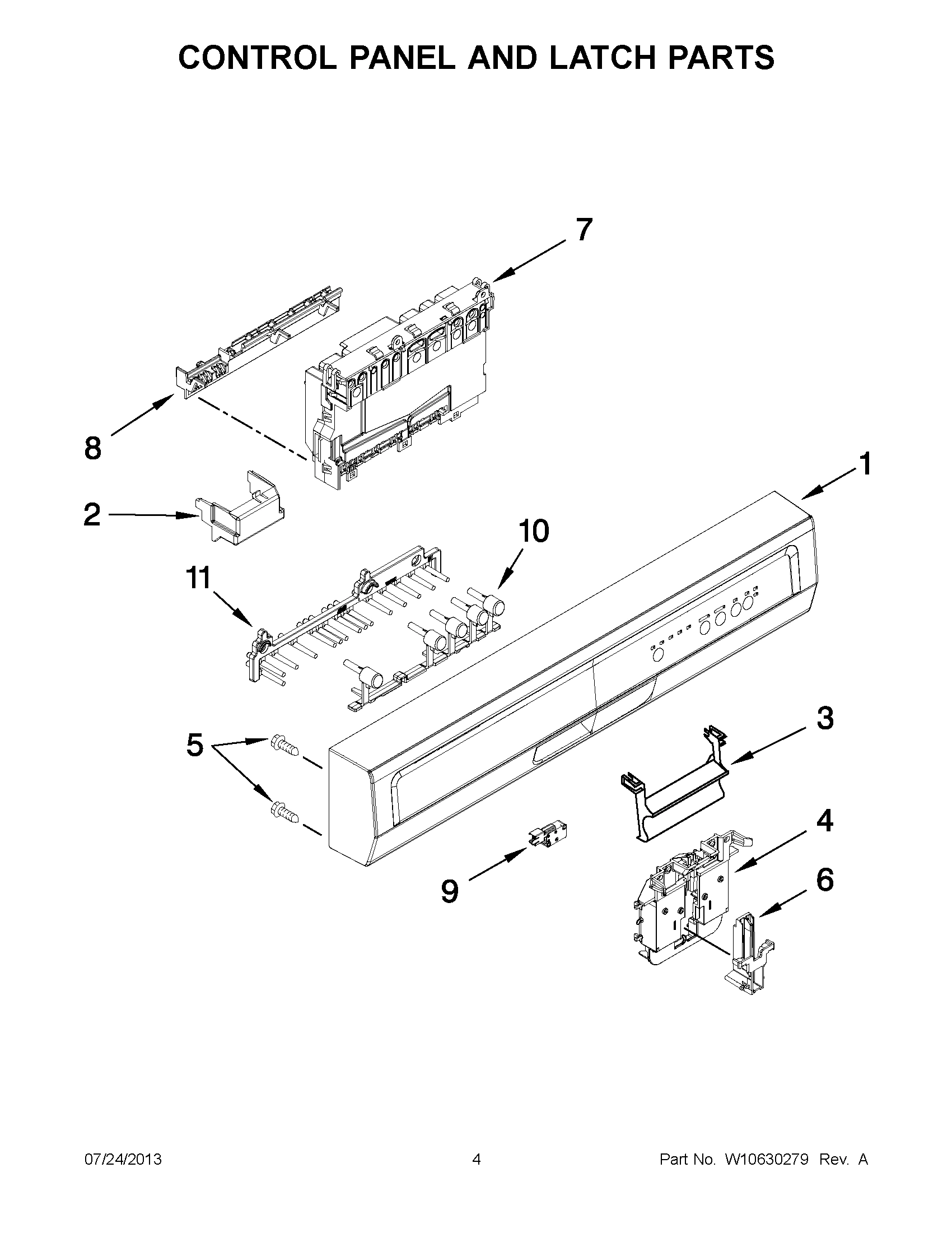 02 - CONTROL PANEL AND LATCH PARTS