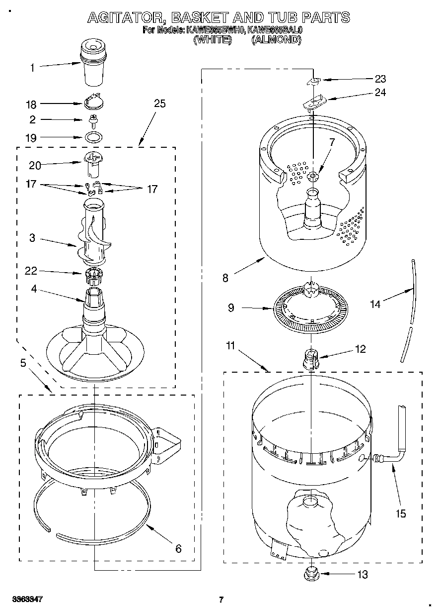 05 - AGITATOR, BASKET AND TUB
