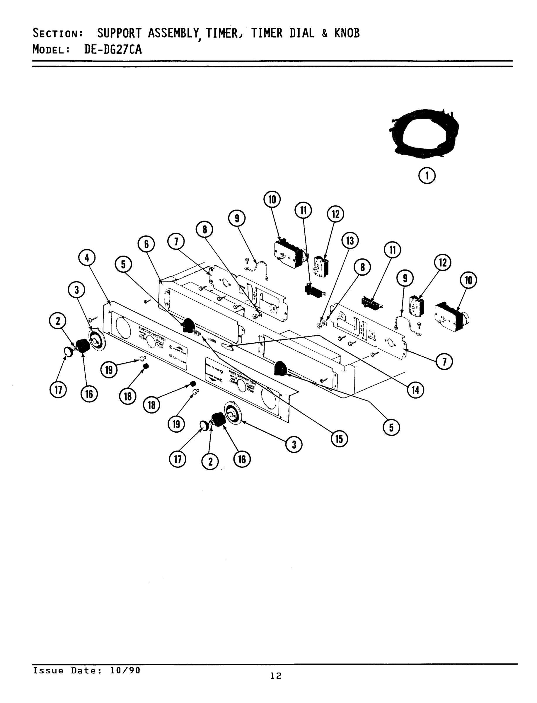 03 - SUPPORT ASSY., TIMER, TIMER DIAL & KNOB