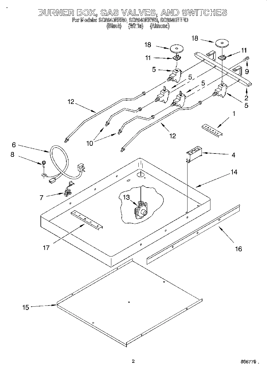 02 - BURNER BOX, GAS VALVES, AND SWITCHES