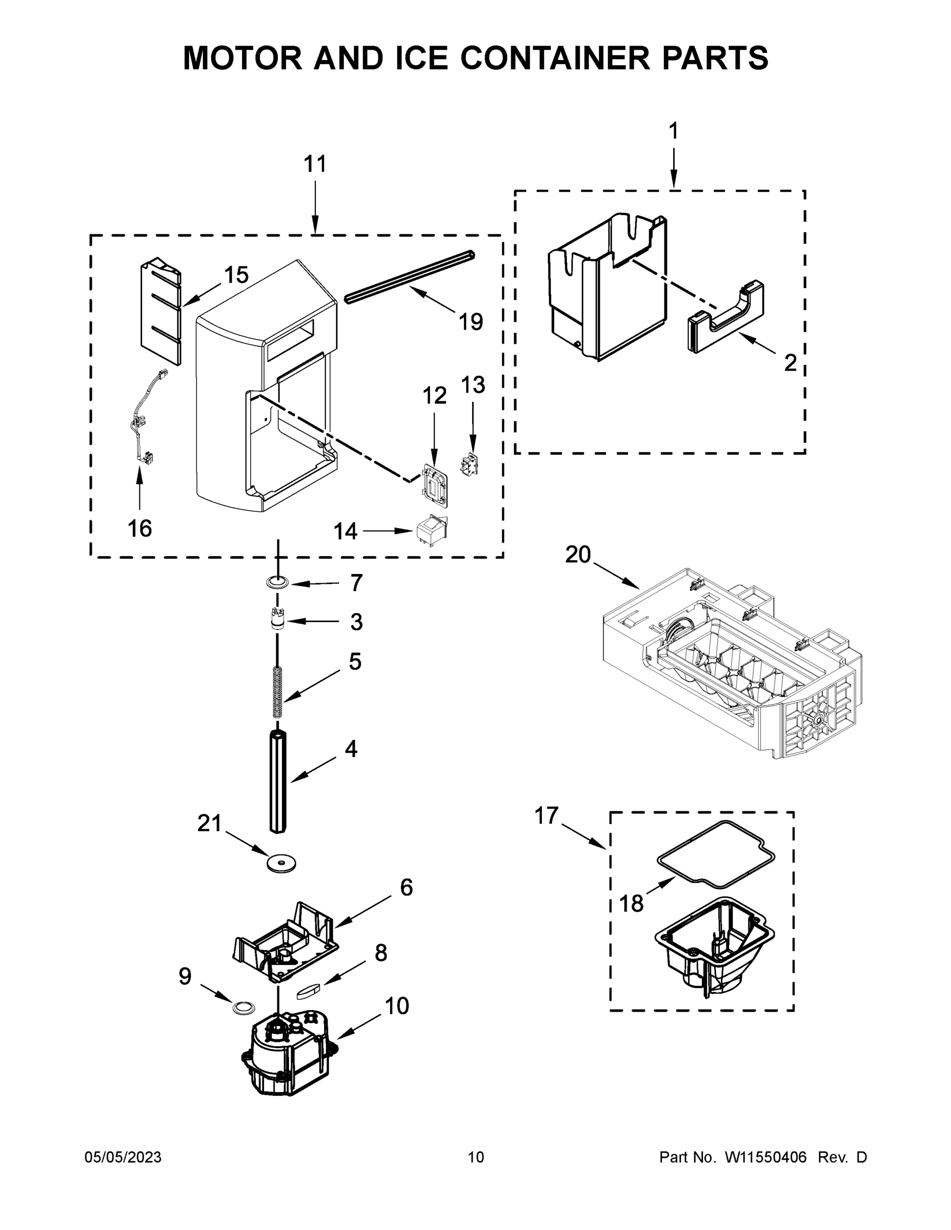 06 - MOTOR AND ICE CONTAINER PARTS