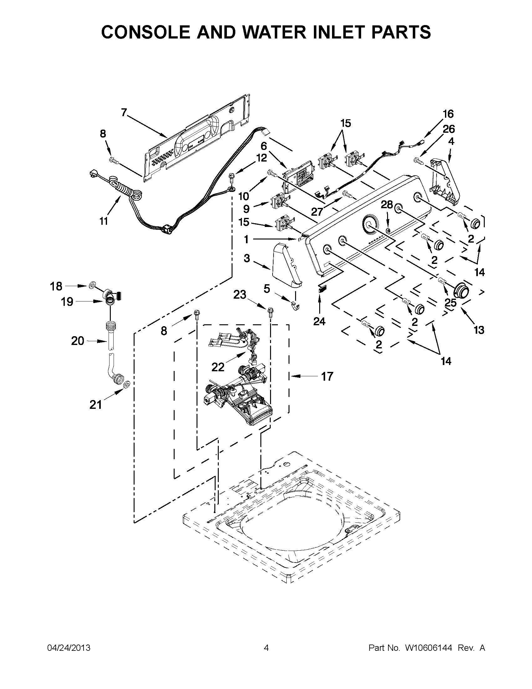 02 - CONSOLE AND WATER INLET PARTS