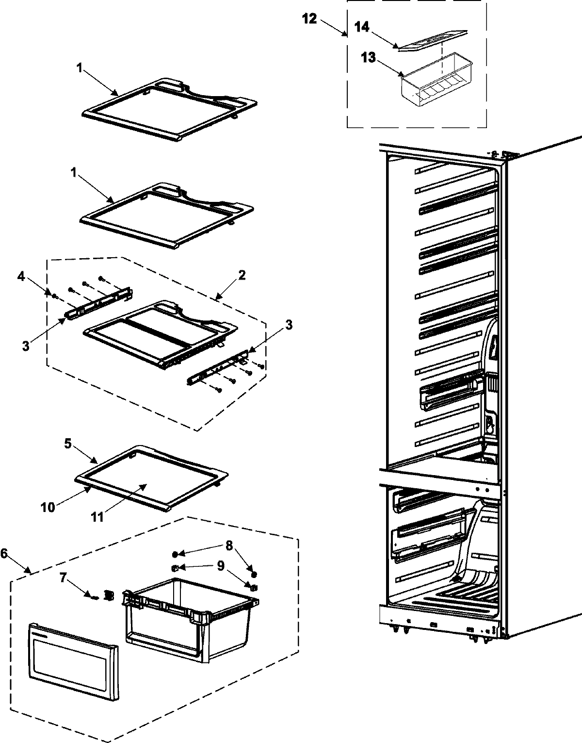 13 - REFRIGERATOR SHELVES