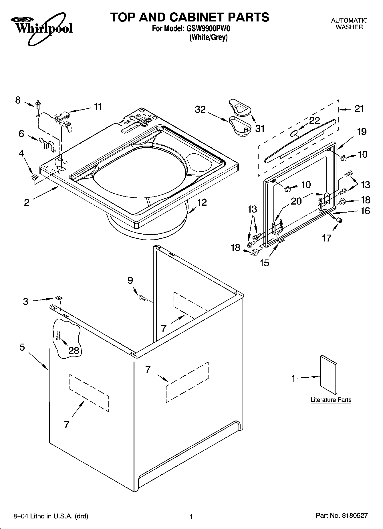 01 - TOP AND CABINET PARTS