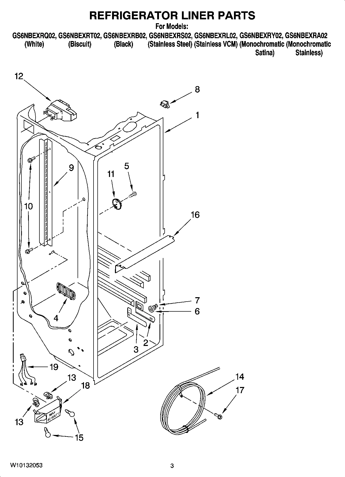 02 - REFRIGERATOR LINER PARTS
