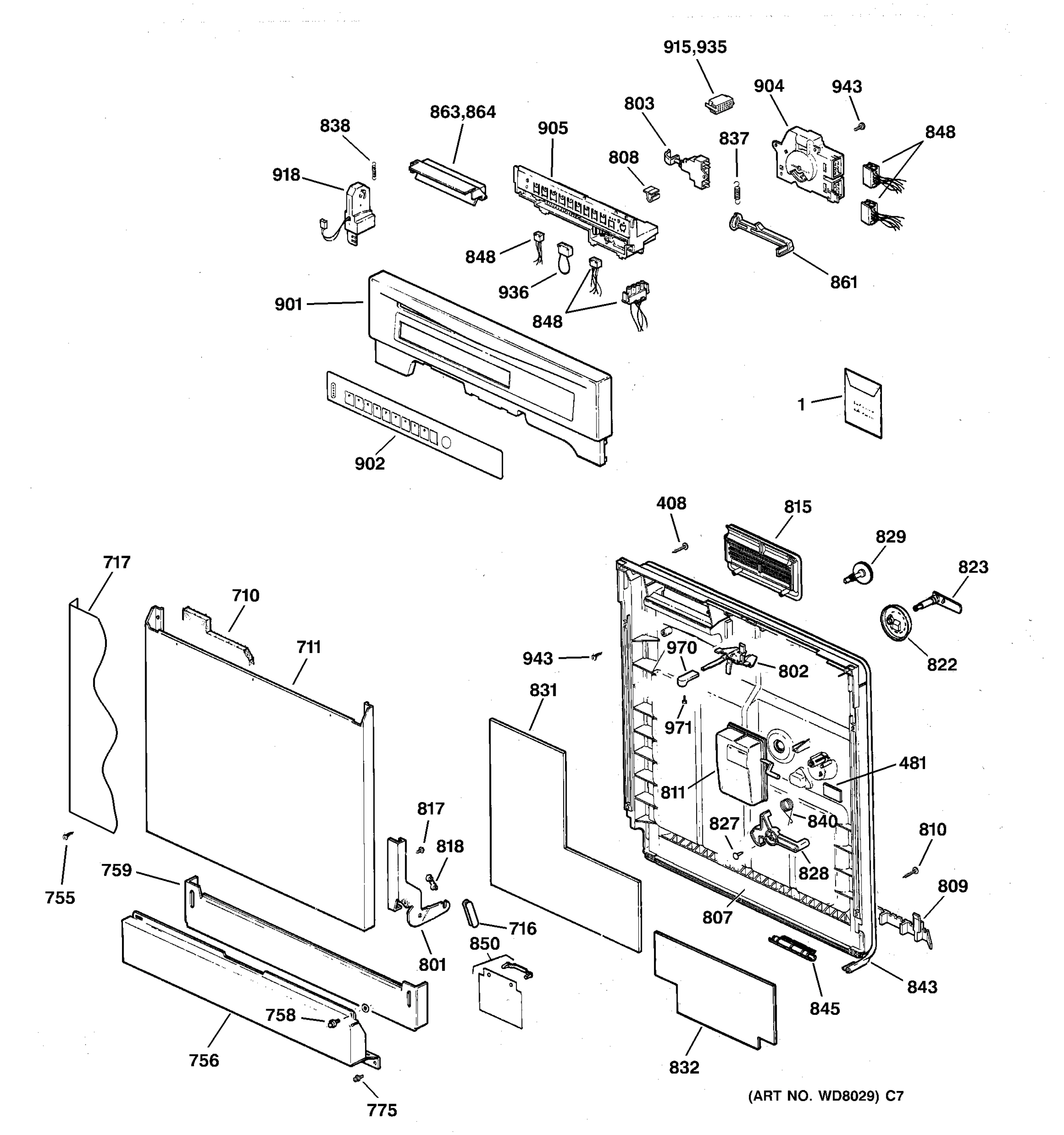 ESCUTCHEON & DOOR ASSEMBLY