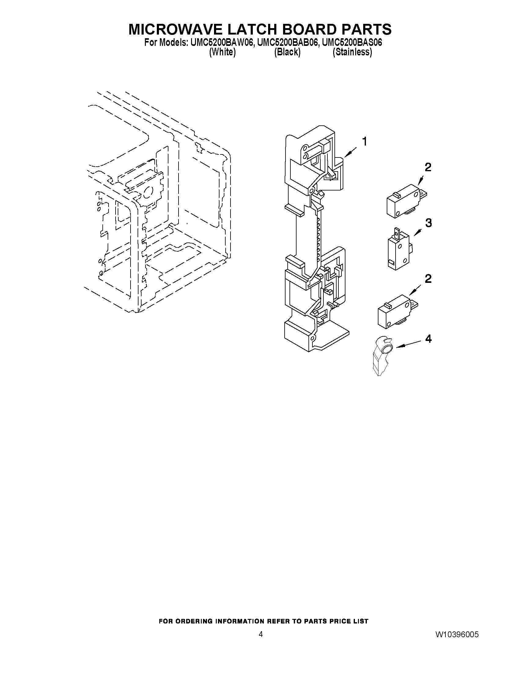 04 - MICROWAVE LATCH BOARD PARTS