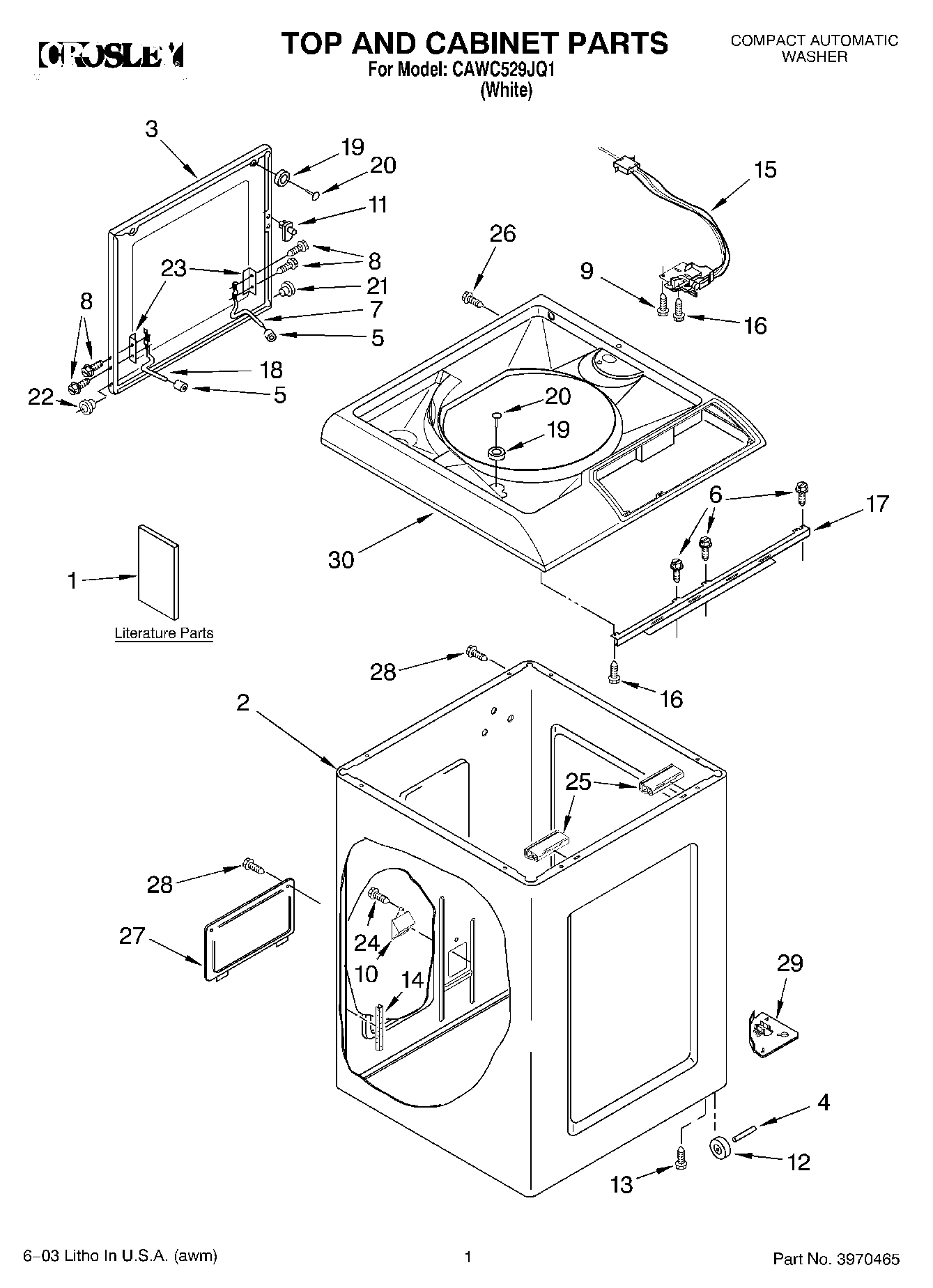 01 - TOP AND CABINET PARTS