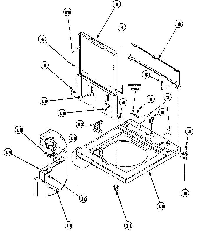 04 - CAB TOP/LOADING DR & CTRL HOOD REAR PAN