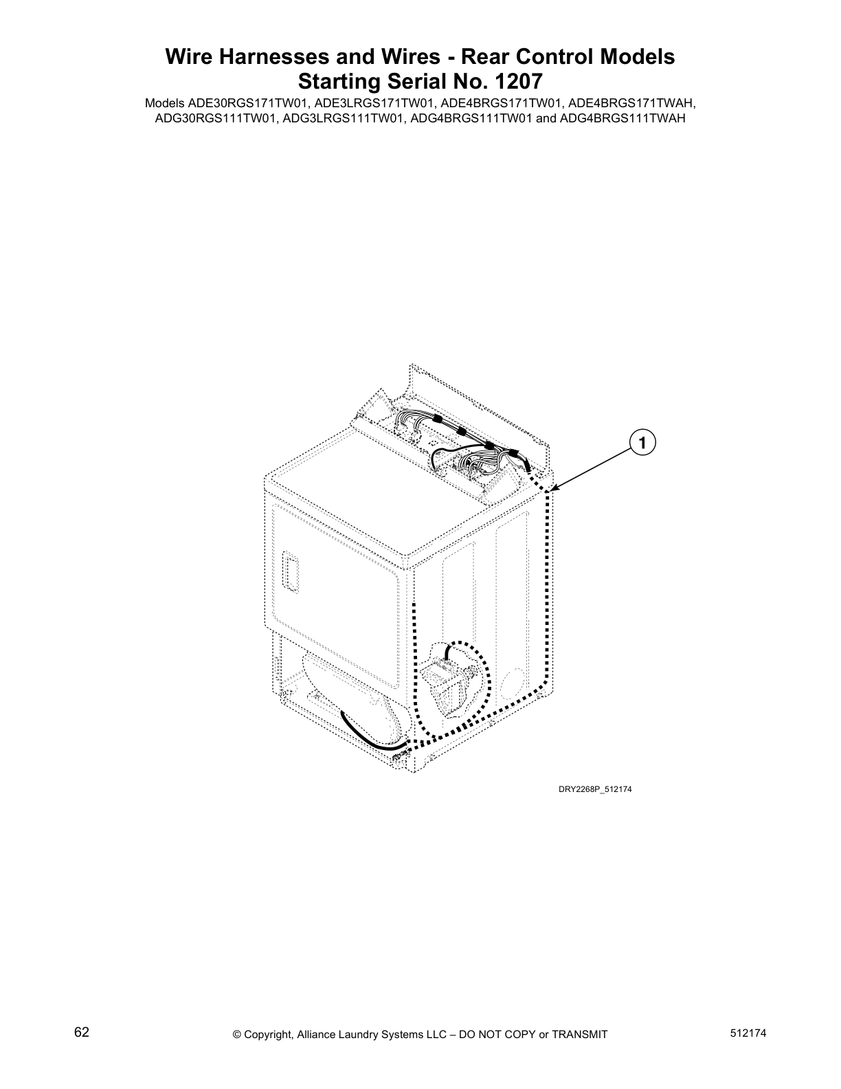 Wire Harnesses and Wires - Rear Control Models 
Starting Serial No. 1207