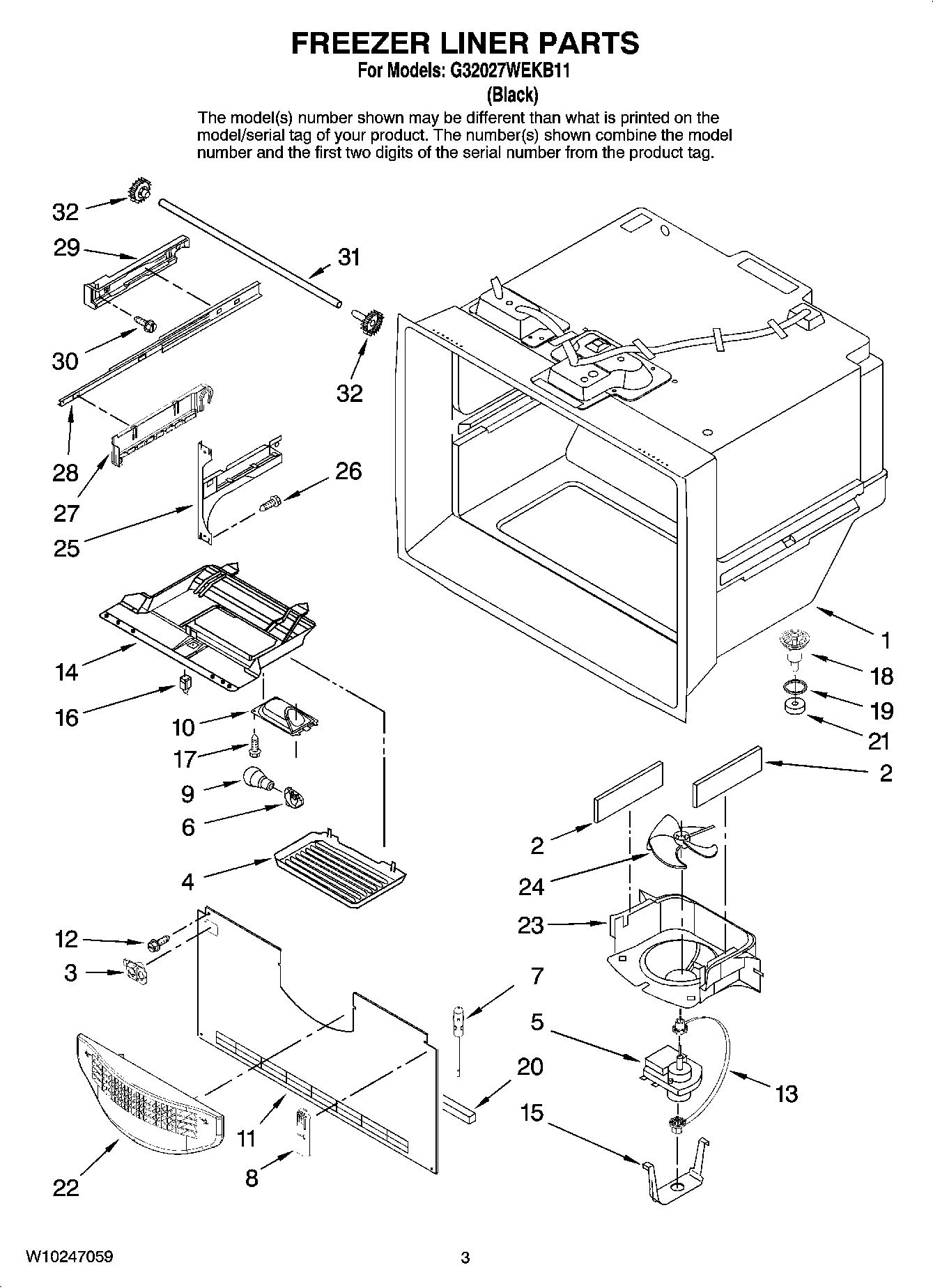 02 - FREEZER LINER PARTS