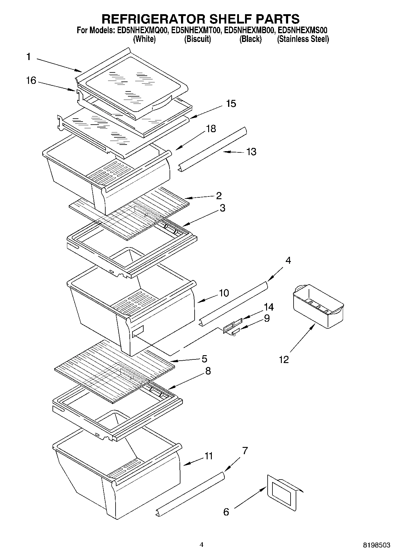 03 - REFRIGERATOR SHELF PARTS