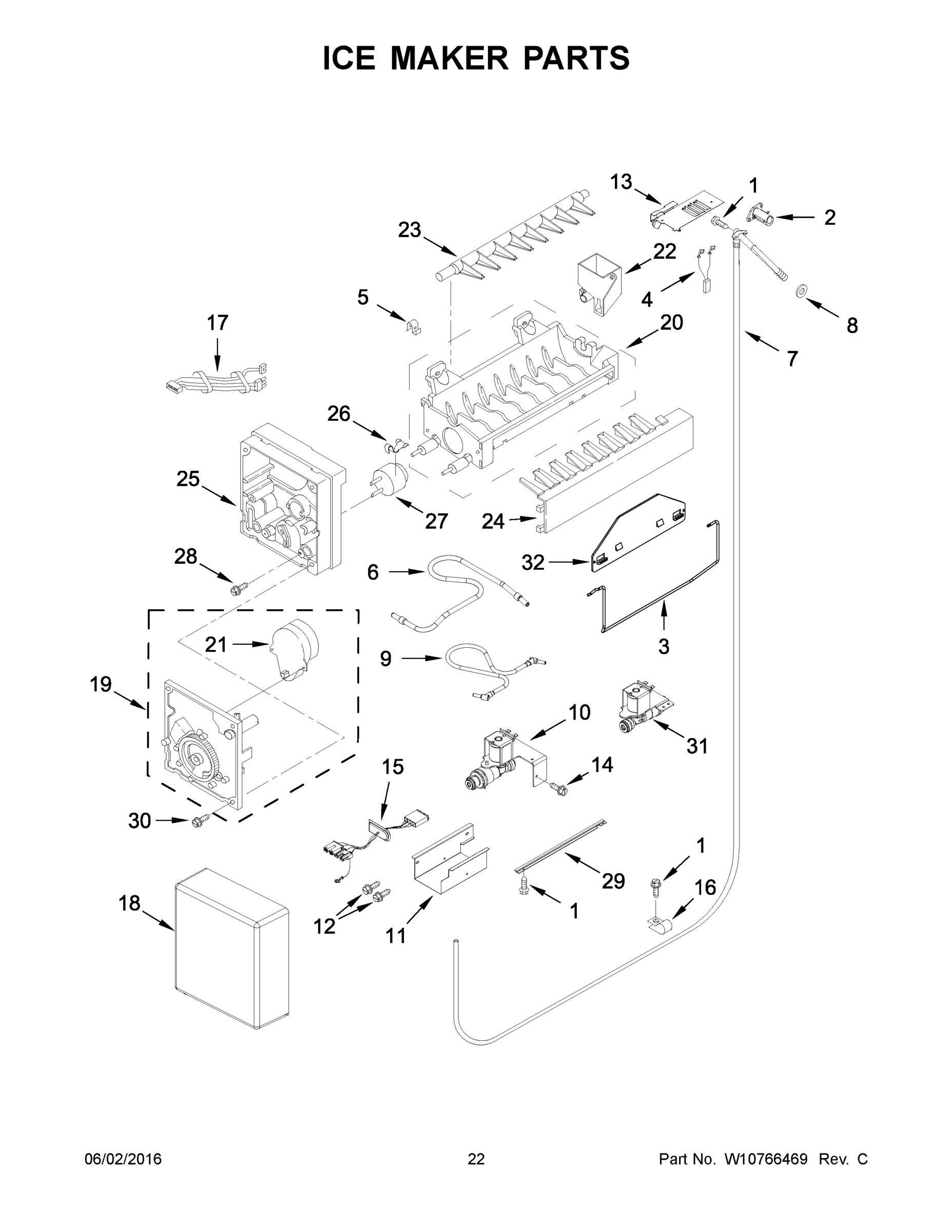 12 - ICE MAKER PARTS