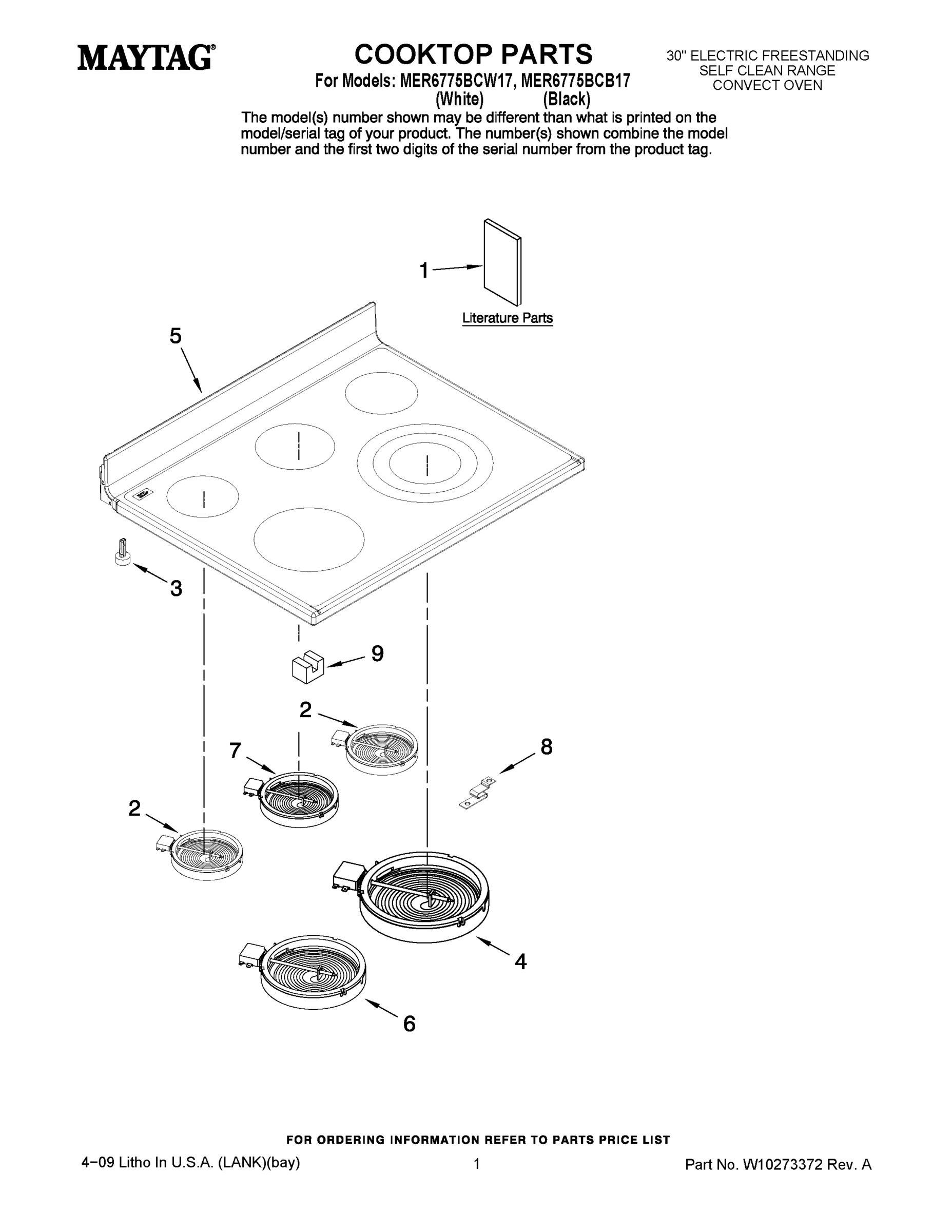 01 - COOKTOP PARTS