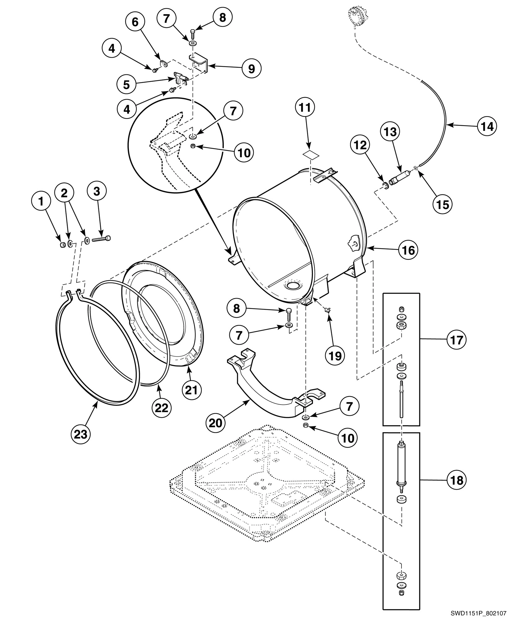 Outer Tub, Front and Clamp Ring