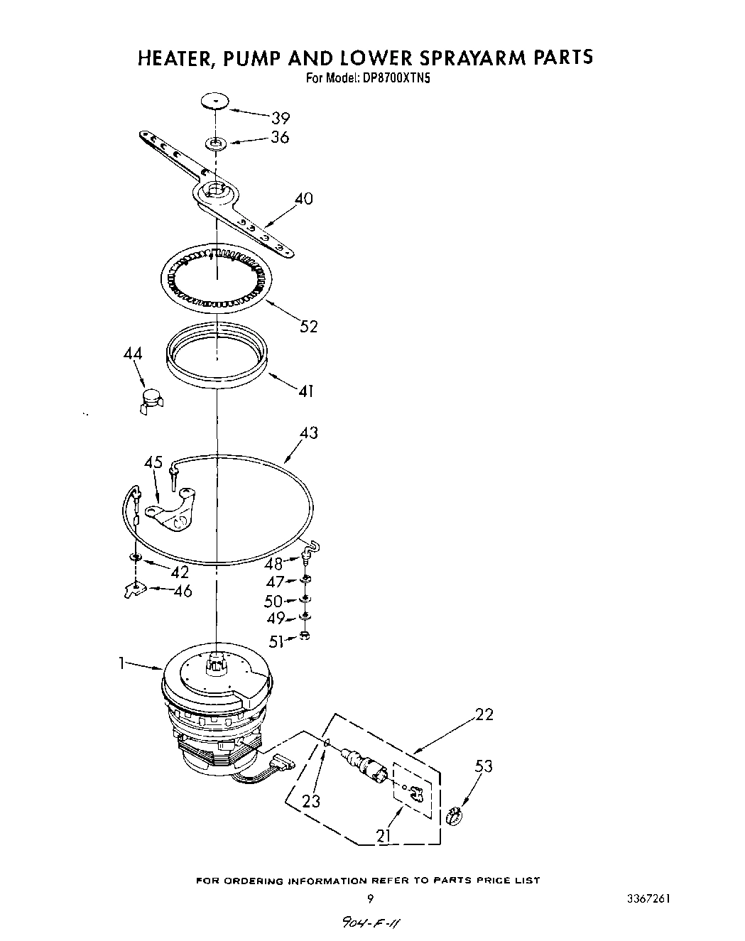 06 - HEATER, PUMP AND LOWER SPRAY ARM