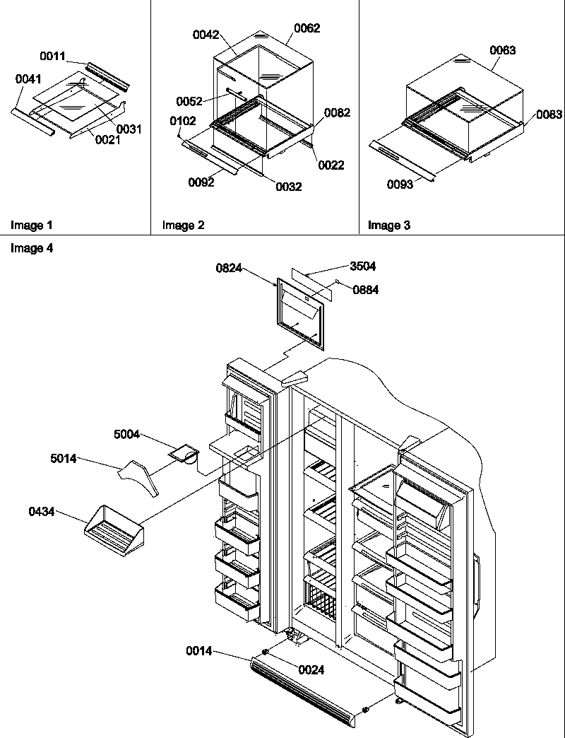 12 - SHELF, CRISPER ASSEMBLIES AND TOE GRILLE
