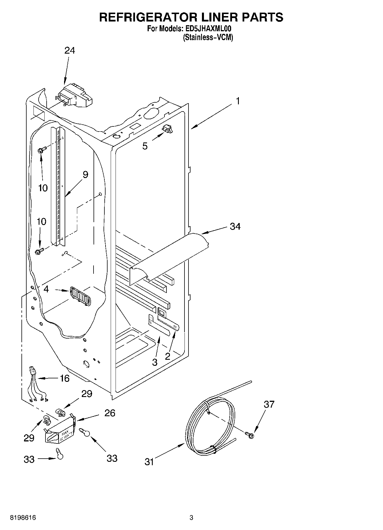 02 - REFRIGERATOR LINER PARTS