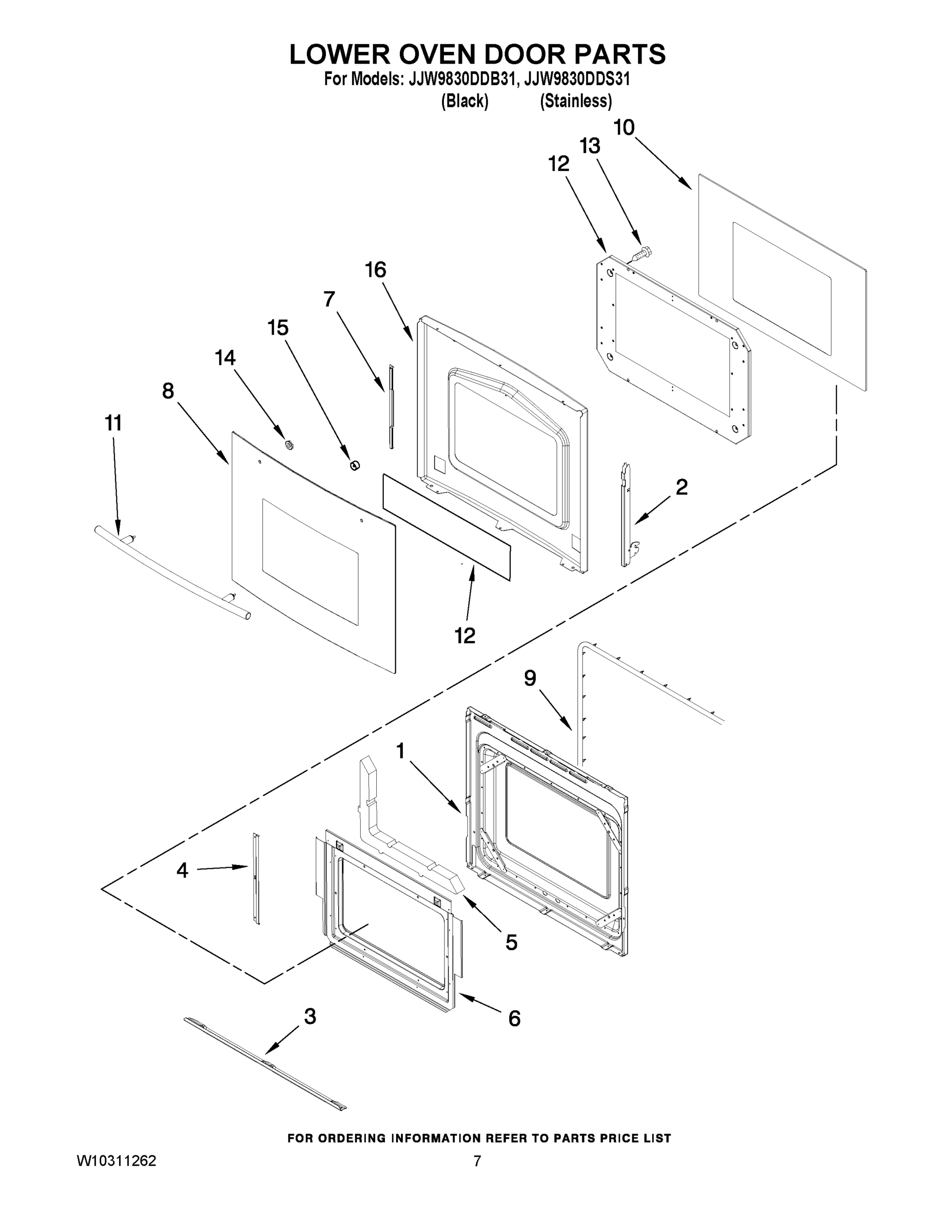 04 - LOWER OVEN DOOR PARTS