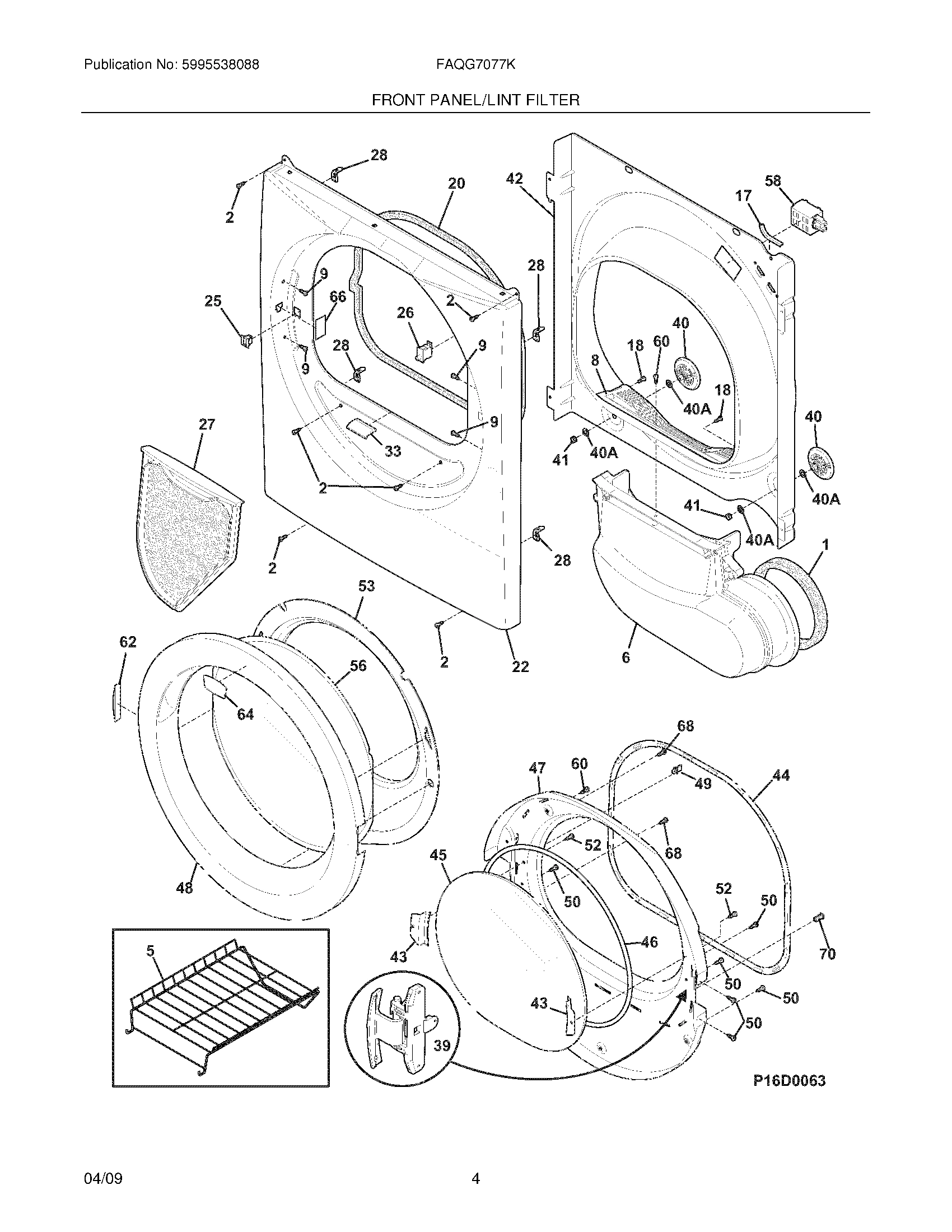 05 - FRONT PANEL/LINT FILTER